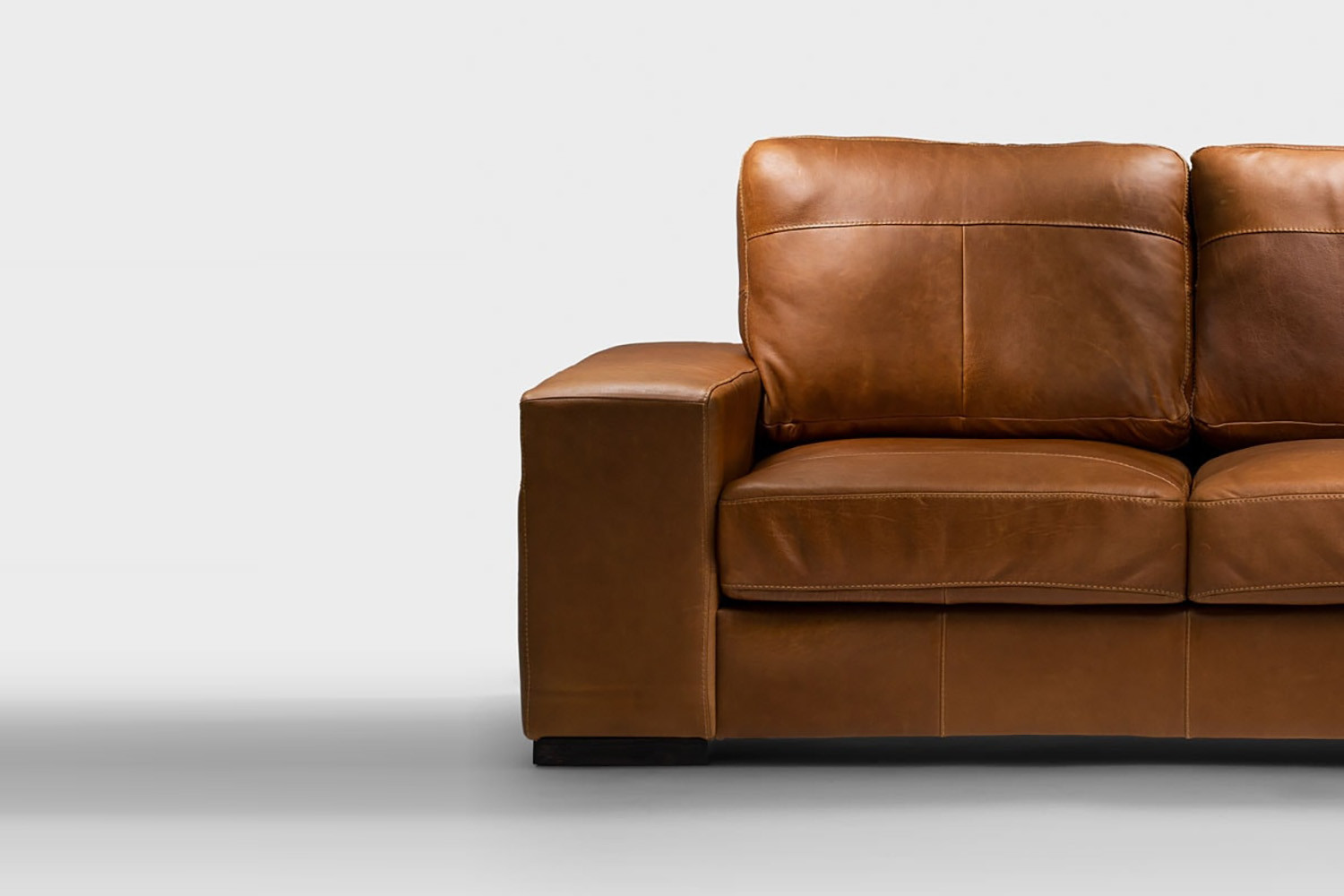 Nixon 2 Seater Leather Couch Cielo