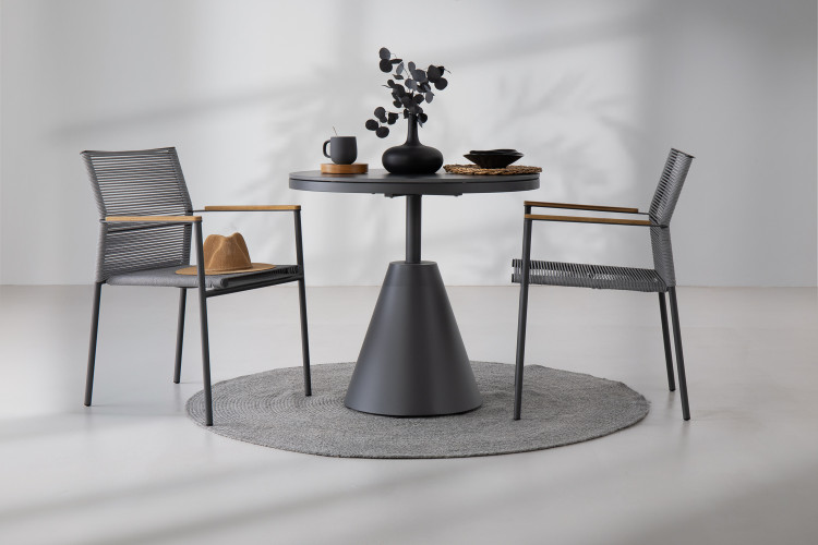 Andora Round Patio Dining Table - Charcoal Patio Dining Tables - 1