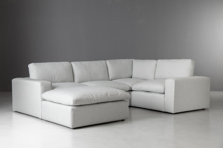 Bexley Modular Couch - Corner Couch Set with Ottoman - Pearl Modular Couches - 2