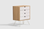 Tom 4 Drawer Cabinet - White & Natural -