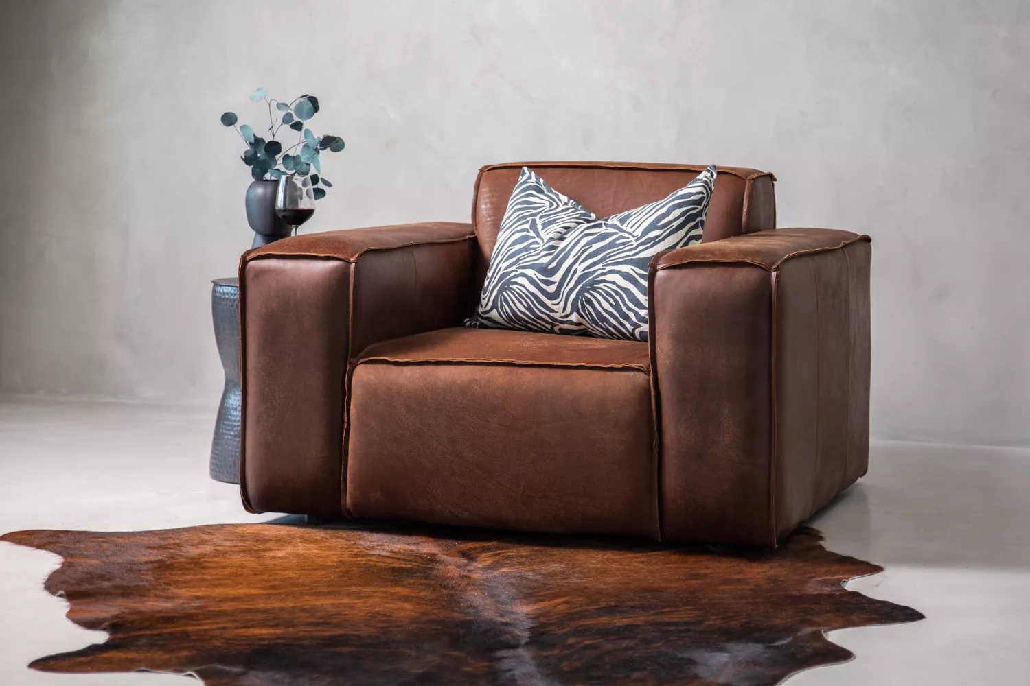 洋楽 SPOT BLOWN / SPOT BROWN Jagger Leather Armchair - Spice | Cielo