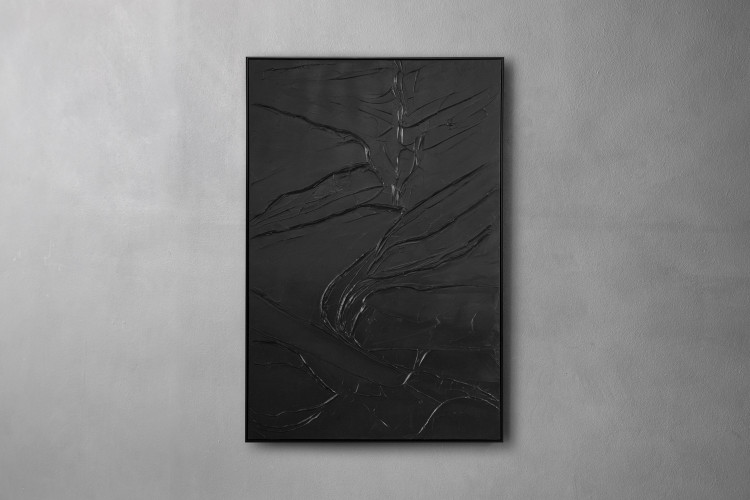 Hand Painted Canvas Art - Blanco - Black Canvas Art - 1