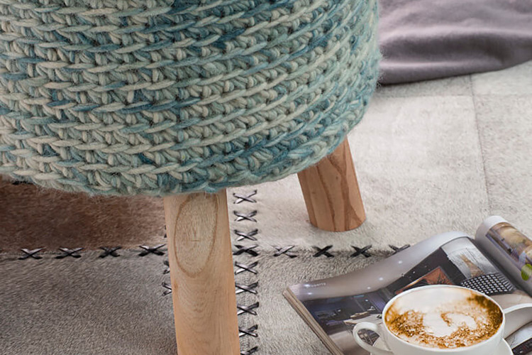 Neo Handmade Stool - Teal | Living | Footstools |Living Room Furniture | Cielo -