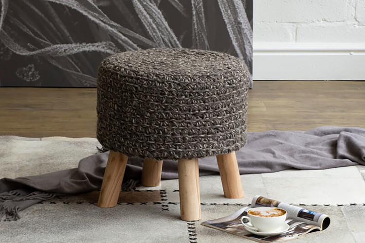 Neo Handmade Stool - Grey | Living | Footstools |Living Room Furniture | Cielo -