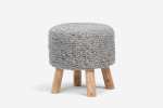Neo Handmade Stool - White & Grey | Living | Footstools |Living Room Furniture | Cielo -