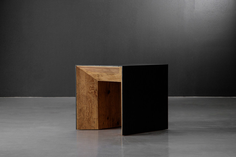 Cordoba Square Side Table - Natural & Black Side Tables - 1