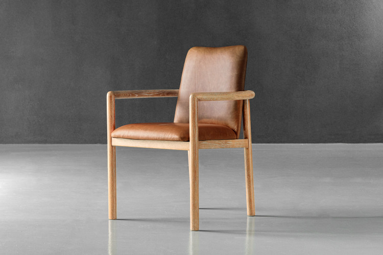 Lenora Leather Dining Chair - Aged Tan Dining Chairs - 1