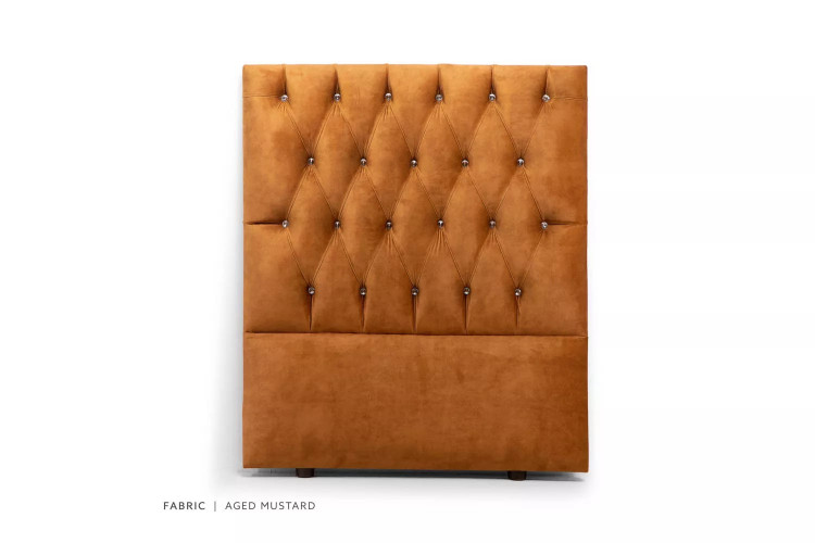 Catherine Diamond Tufted Headboard - Single - Aged Mustard Single Headboards - 2