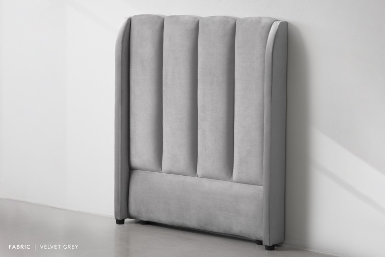 Corina Headboard - Single - Velvet Grey Single Headboards - 1