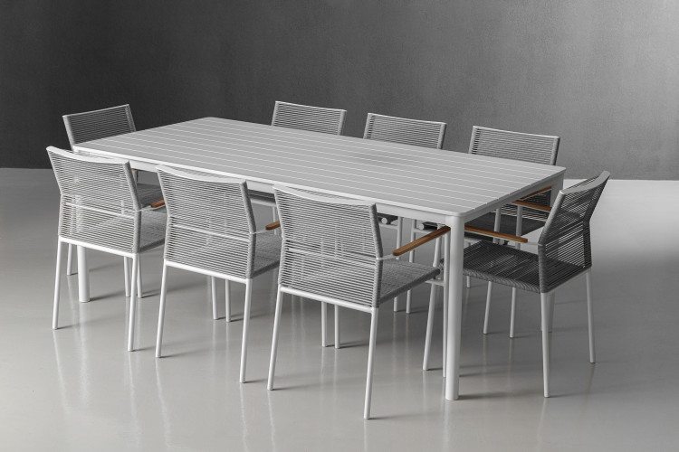 Venice Rozina 8-Seater Patio Dining Set - White Patio Dining Sets - 3