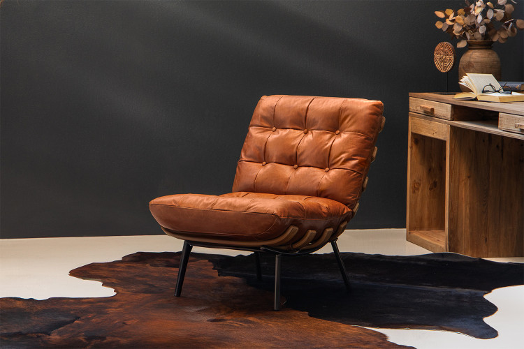 Fidel Leather Chair - Tan