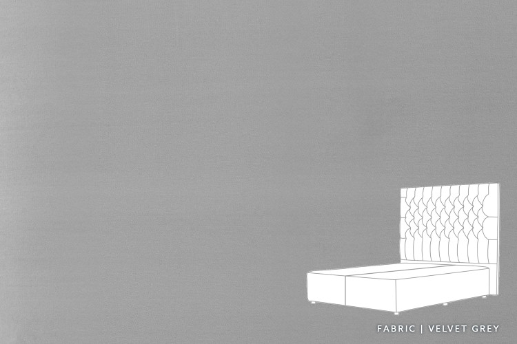 Catherine Bed - King XL | Velvet Grey