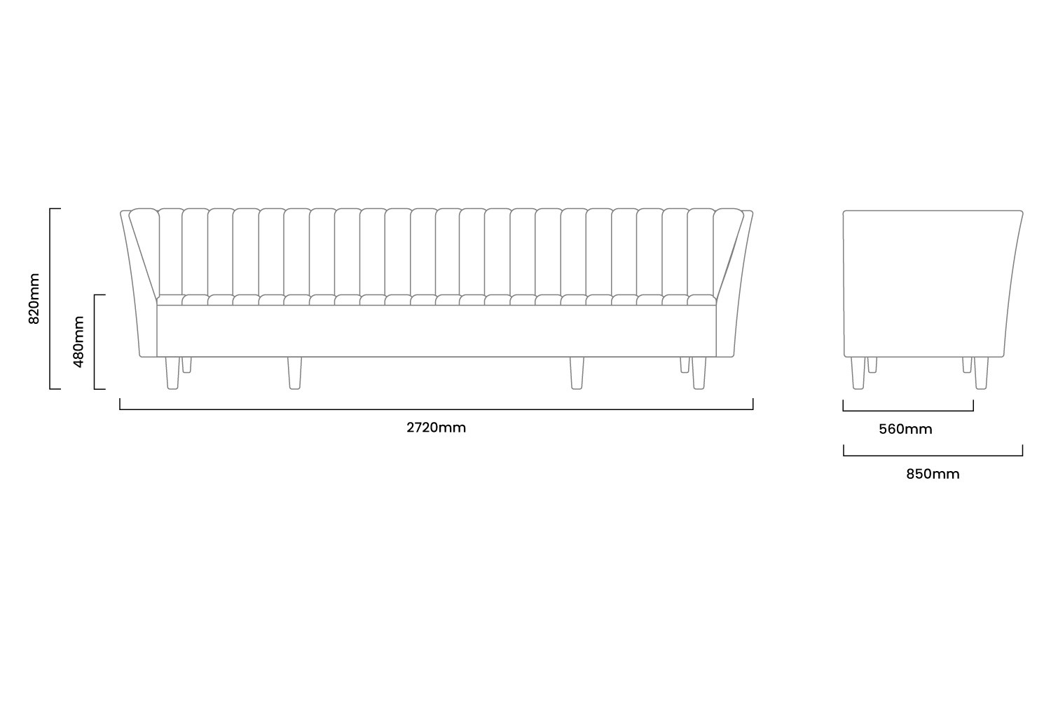 Emerson 4-Seater Leather Couch - Storm For Sale | Cielo
