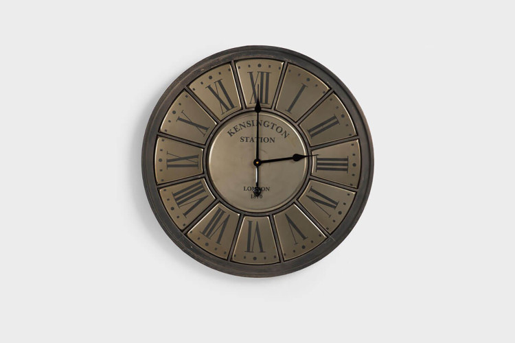 Kensington Station Vintage Iron Wall Clock Clocks - 1