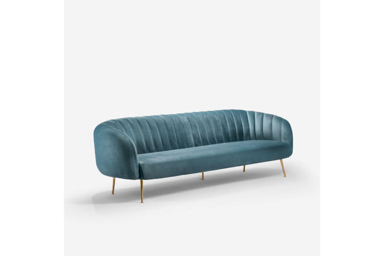 Corbin 3 Seater Velvet Couch - Teal
