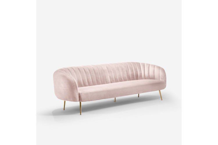 Corbin 3 Seater Velvet Couch - Vintage Pink