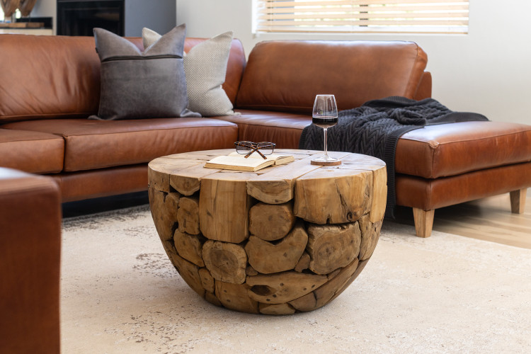 Lyra Teakroot Coffee Table - Semicircle Coffee Tables - 1