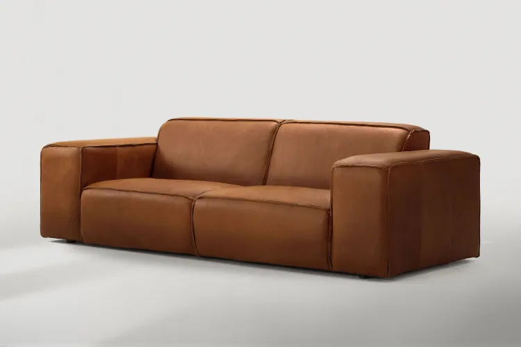 Jagger 3-Seater Leather Couch - Whiskey 3 - Seater Couches - 1