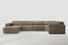 Jagger Leather Modular - Grand Corner Couch with Ottoman - Dune Leather Modular Couches - 1