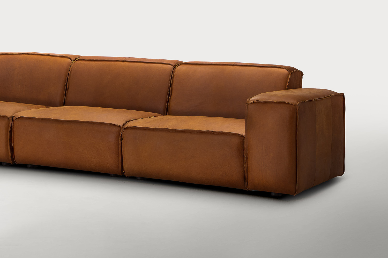 Jagger Leather Modular - 4-Seater Couch - Whiskey | Cielo