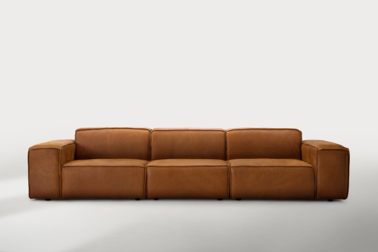 Jagger Leather Modular - 4-Seater Couch - Whiskey 4 - Seater Couches - 1