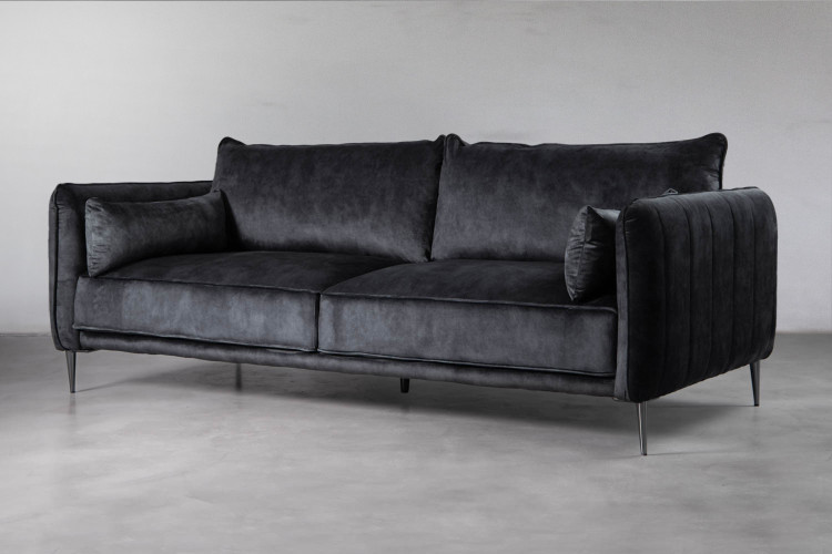 DEMO - Ottavia 3 Seater Velvet Couch - Aged Mercury Demo Clearance - 1