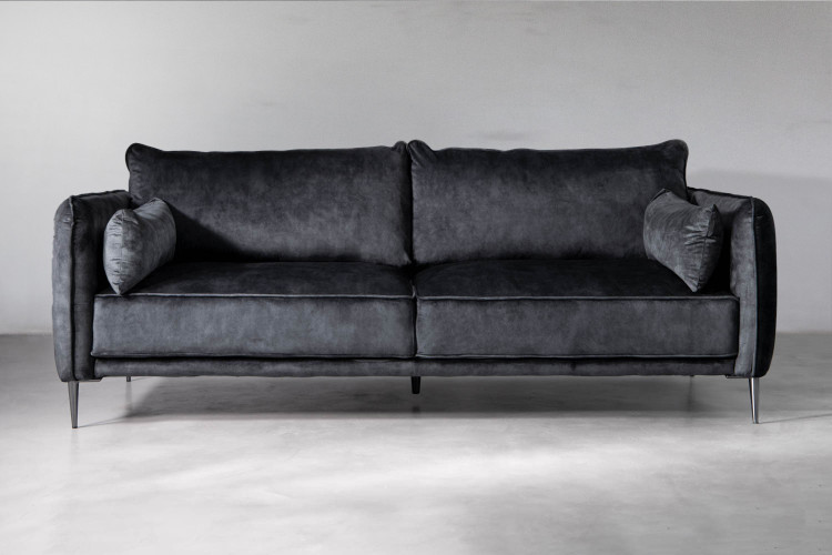 DEMO - Ottavia 3 Seater Velvet Couch - Aged Mercury Demo Clearance - 1