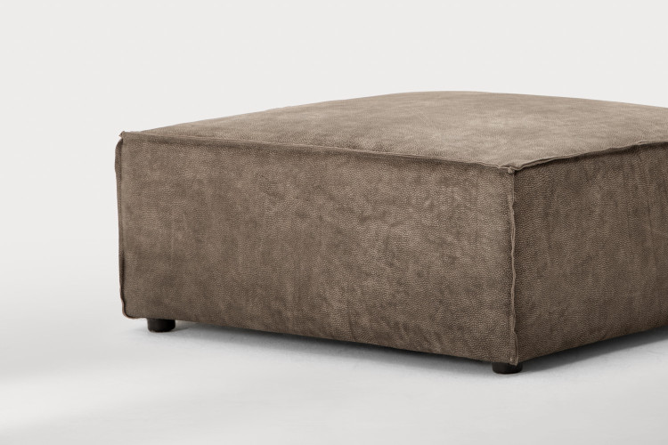 Jagger Leather Ottoman - Dune Ottomans - 1