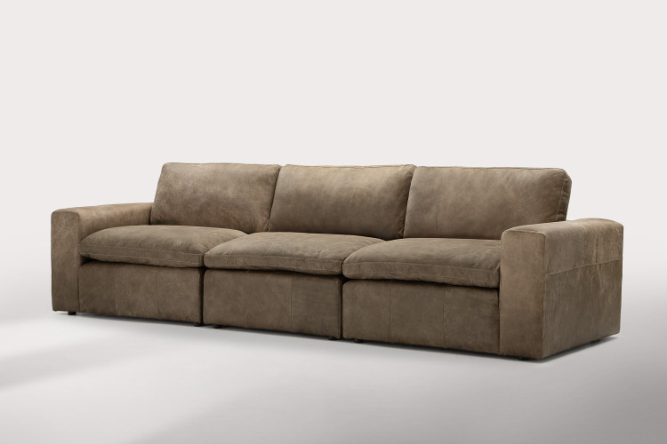 Bexley Modular 4-Seater Leather Couch - Dune 4 - Seater Couches - 1