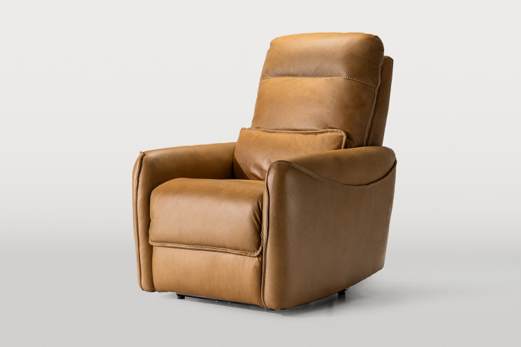 Monroe Electric Leather Recliner - Sahara Single Recliners - 1