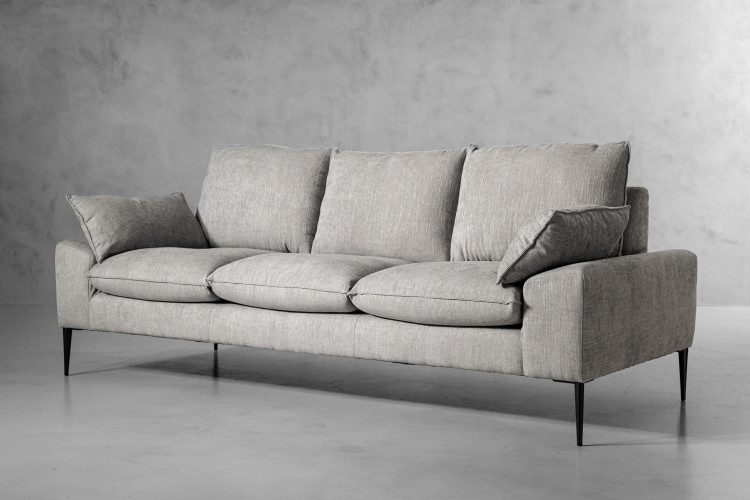 Clapton Couch - Dove Grey 3 Seater Fabric Couches - 2