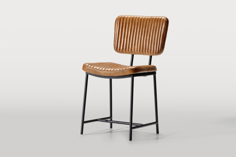 Norris Leather Dining Chair - Tan Dining Chairs - 1