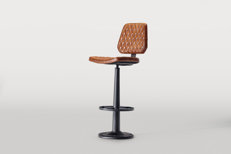 Damon Leather Tall Bar Chair - Bourbon Bar & Counter Chairs - 1