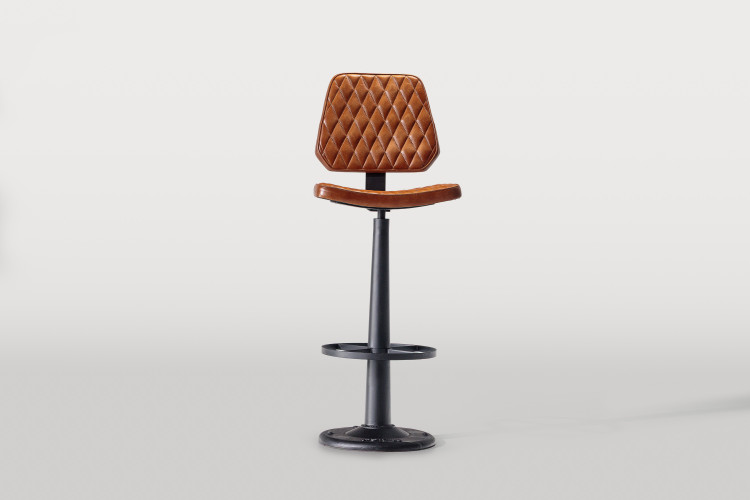 Damon Leather Tall Bar Chair - Bourbon Bar & Counter Chairs - 1