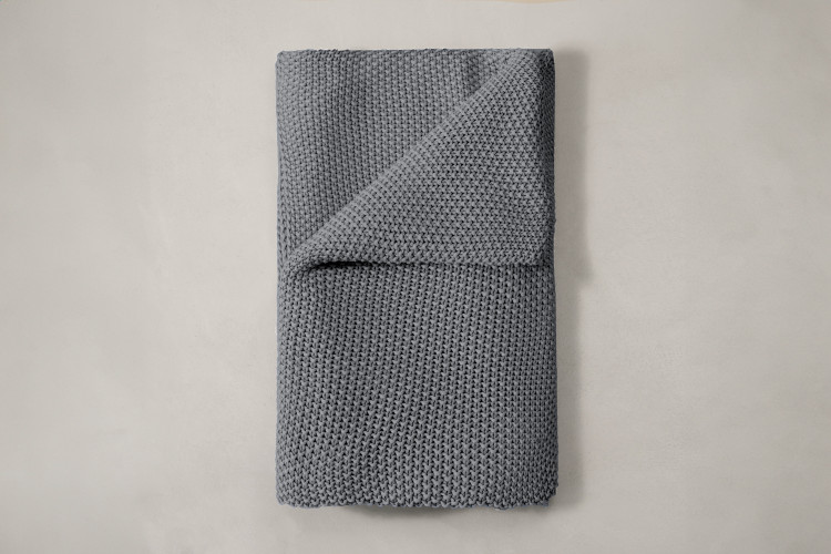 Jamali Moss Knit Throw - Fossil Grey Throws - 1