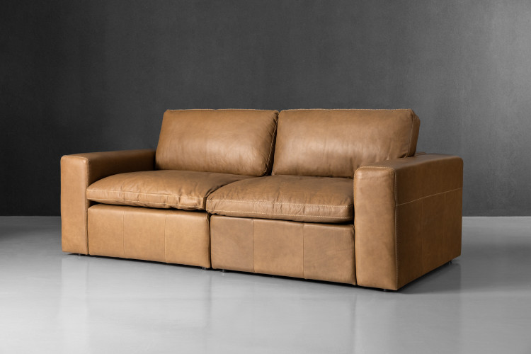 Bexley 3-Seater Leather Couch - Sahara 3 - Seater Couches - 1