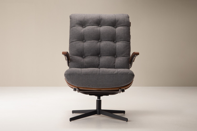 Fidel Swivel Armchair - Fossil Grey Armchairs - 2