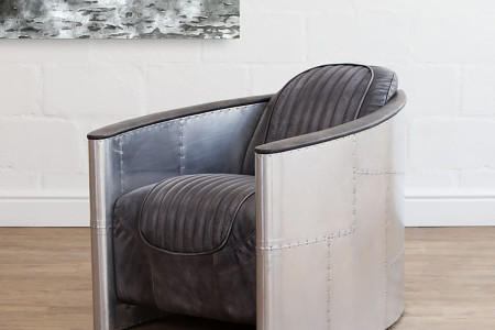 Spitfire Leather Chair - Distressed Black