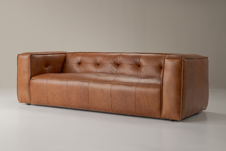 Brenvor 3-Seater Leather Couch - Vintage Tan 3 - Seater Couches - 2