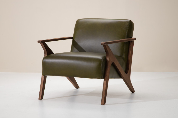 Melrose Leather Armchair - Olive Armchairs - 1
