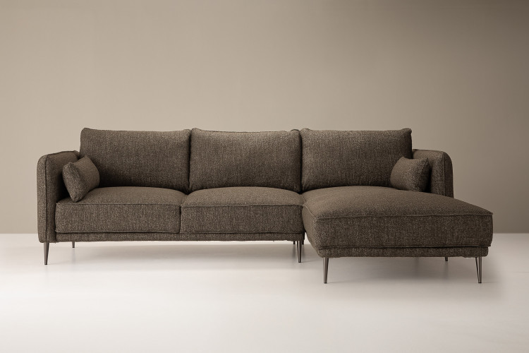 Ottavia L-Shape Couch - Wood Drift 3 Seater Fabric Couches - 1