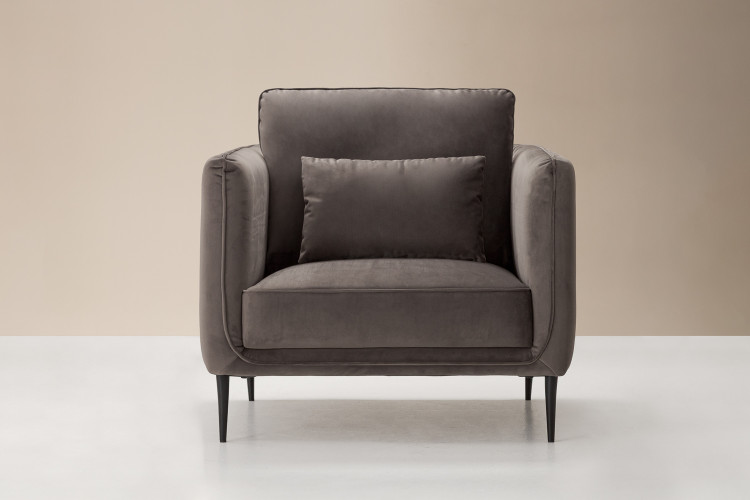 Emeline Velvet Armchair - Velvet Dark Grey Armchairs - 1