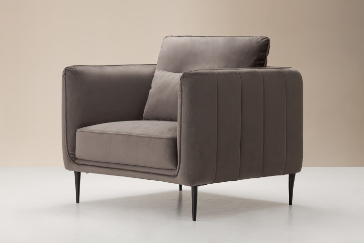 Emeline Velvet Armchair - Velvet Dark Grey Armchairs - 1