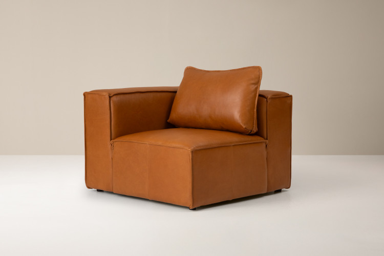 Montclair-Leather Corner Wedge-Desert Tan Modular Unit - Add-On - 1