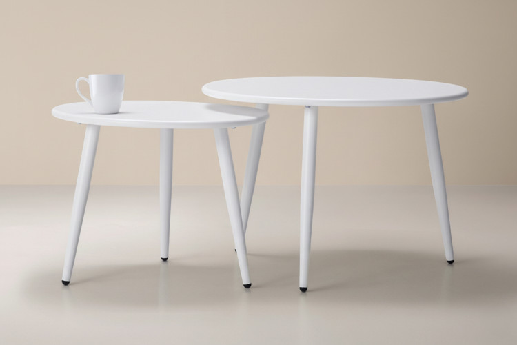 Aspen Nesting Coffee Table Set - White Patio Coffee & Side Tables - 1