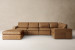 Bexley Leather Grand Corner Couch Set with Ottoman - Sahara Modular Couches - 2