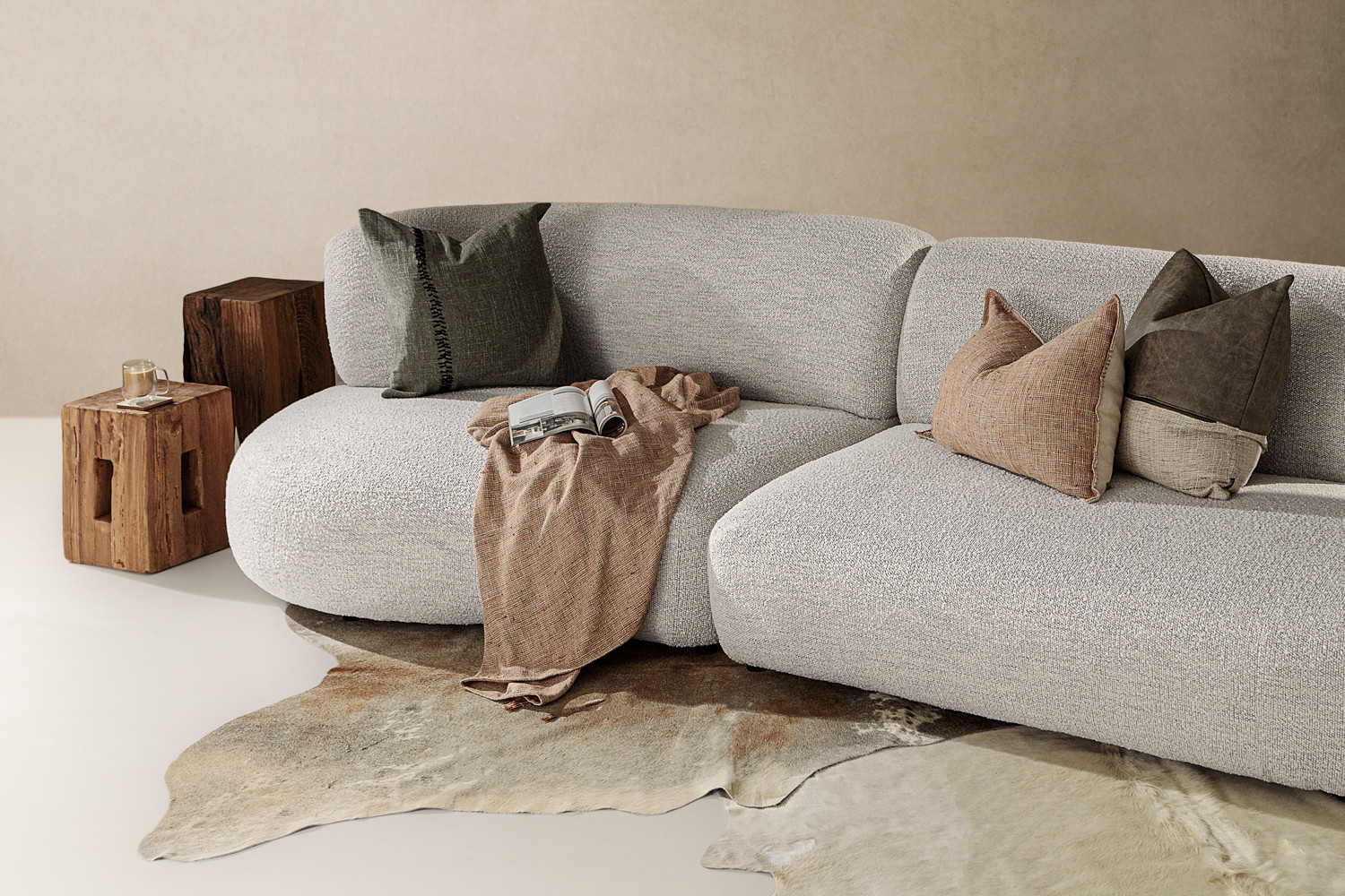 変身／couch>>case 変身／couch>>case Magic Home Modern (3-Piece) Gray Mesh Fabric