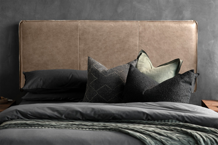 Matlock Leather Headboard - King - Smoke King Headboards - 1