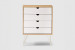 Tom 4 Drawer Cabinet - White & Natural Pedestals and Bedside Tables - 2