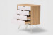 Tom 4 Drawer Cabinet - White & Natural Pedestals and Bedside Tables - 4